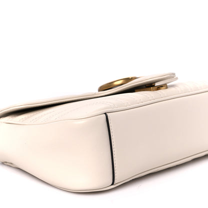 Gucci Calfskin Matelasse Medium GG Marmont Shoulder Bag White 10 of 11