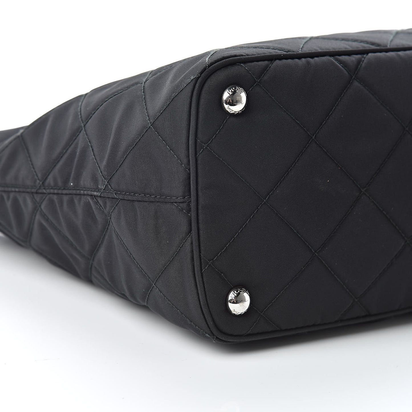 Nylon Tessuto Impuntu Quilted Shoulder Bag Black