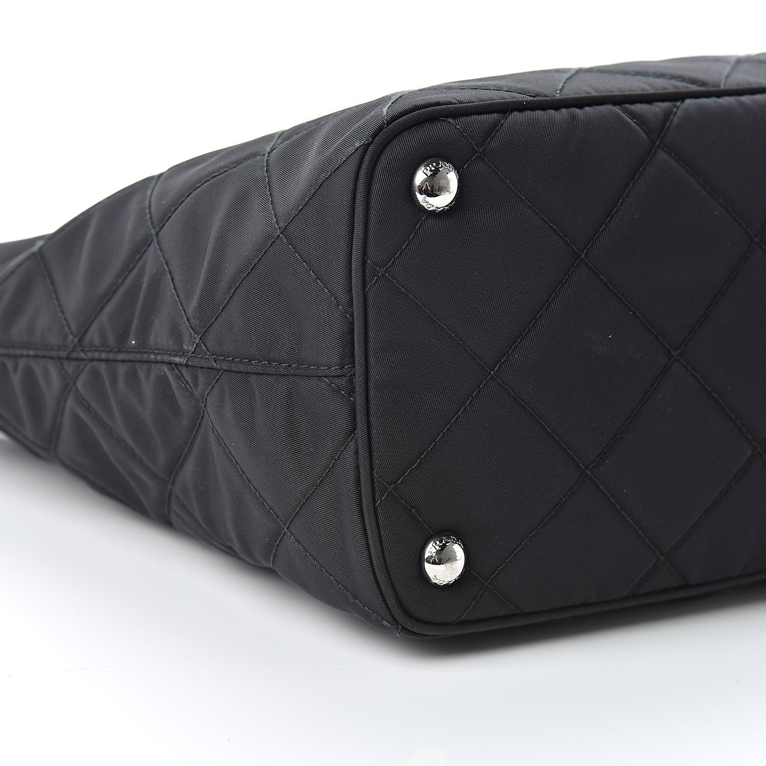 Prada Nylon Tessuto Impuntu Quilted Shoulder Bag Black 9 of 11