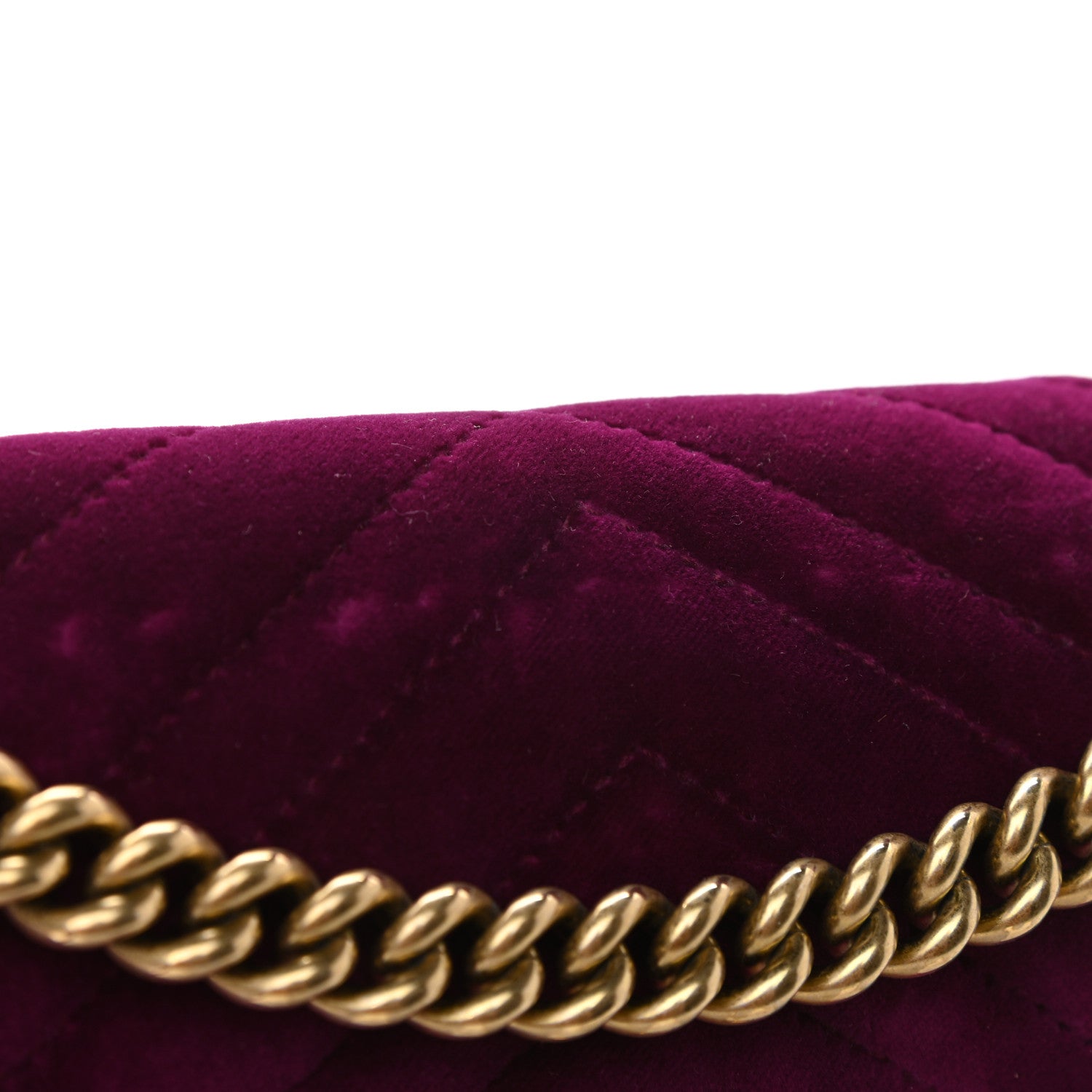 Gucci Velvet Matelasse Small GG Marmont Shoulder Bag Fuchsia Violet Cyclamen 11 of 11