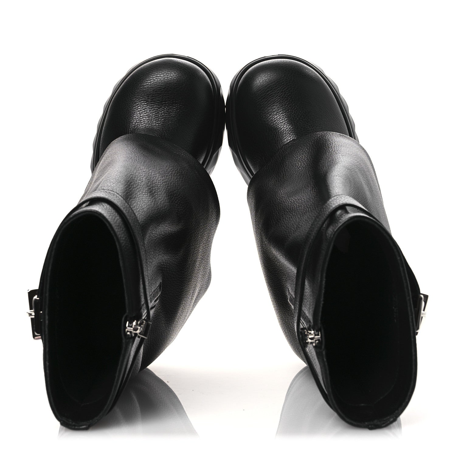Givenchy Grained Calfskin Shark Lock Biker Ankle Boots 40 Black 2 of 11
