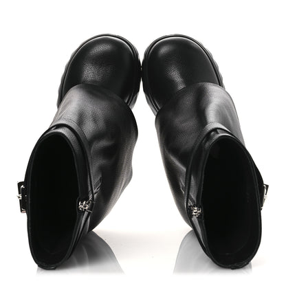 Givenchy Grained Calfskin Shark Lock Biker Ankle Boots 40 Black 2 of 11