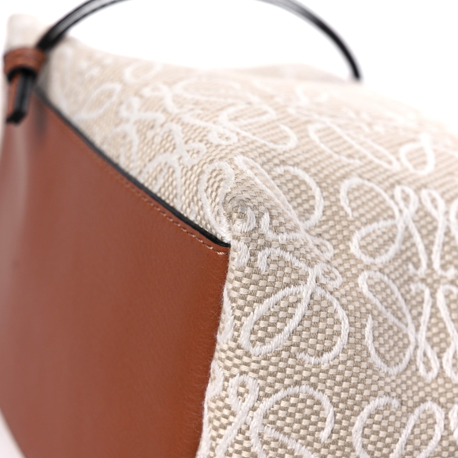 Loewe Jacquard Anagram Calfskin Small Cubi Bag Ecru Tan 9 of 13