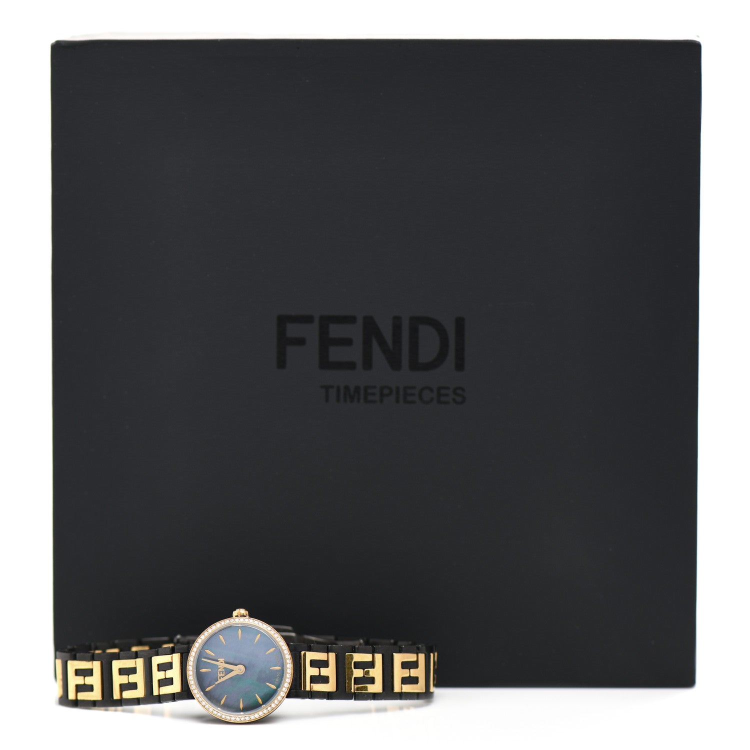Fendi Stainless Steel Diamond Bezel Blue Mother of Pearl 19mm Fendi Forever Quartz Watch 5 of 5
