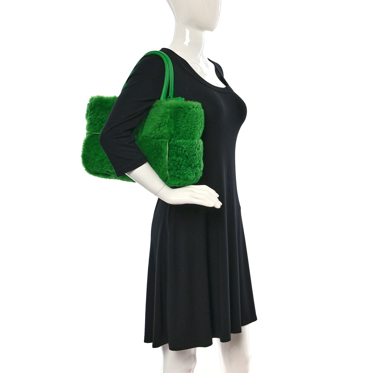 Bottega Veneta Shearling Small Intrecciato Arco Tote Parakeet 2 of 12