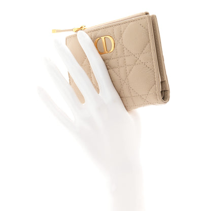 Christian Dior Grained Calfskin Supple Cannage Caro Dahlia Wallet Beige Beige 2 of 8