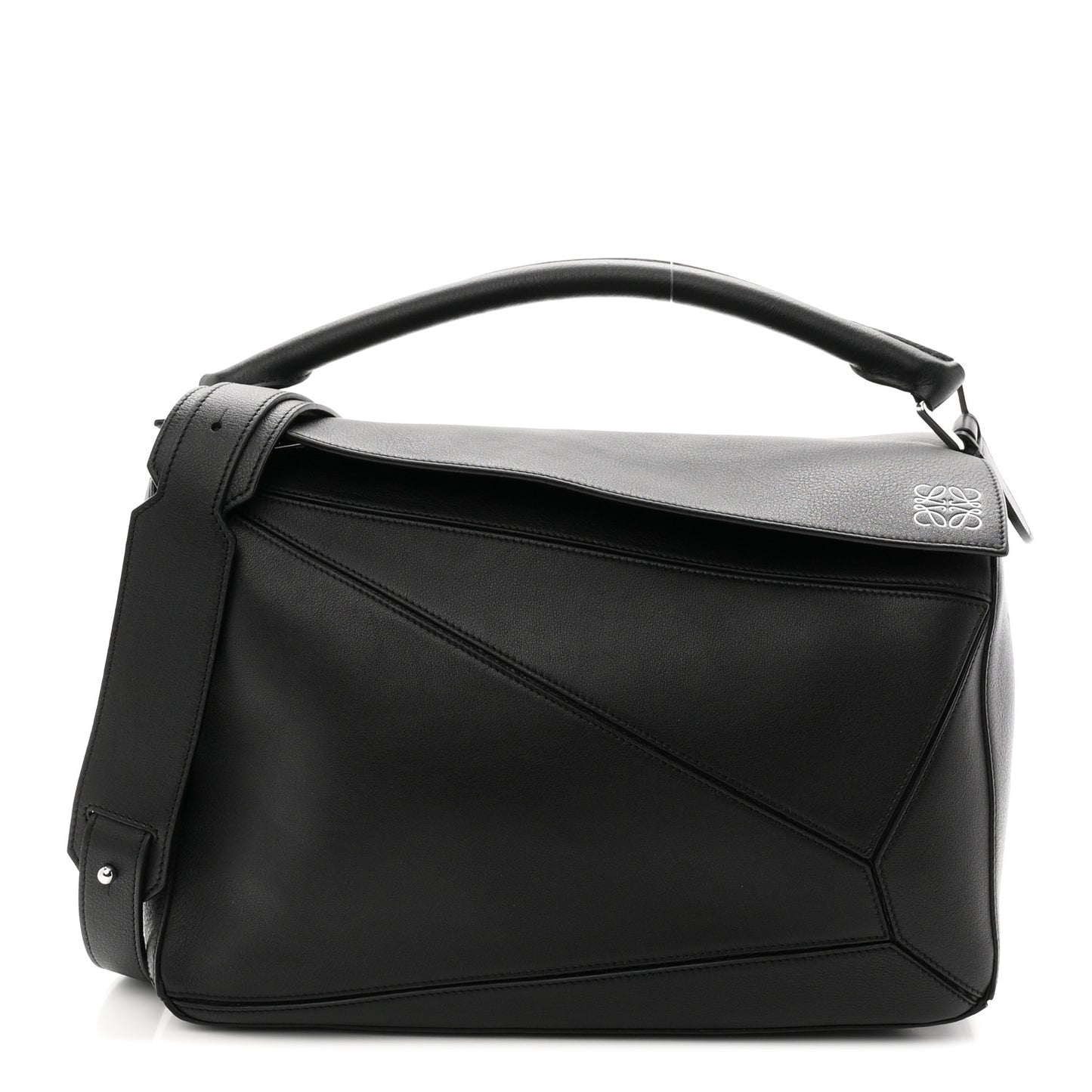Calfskin Large Puzzle Bag Black