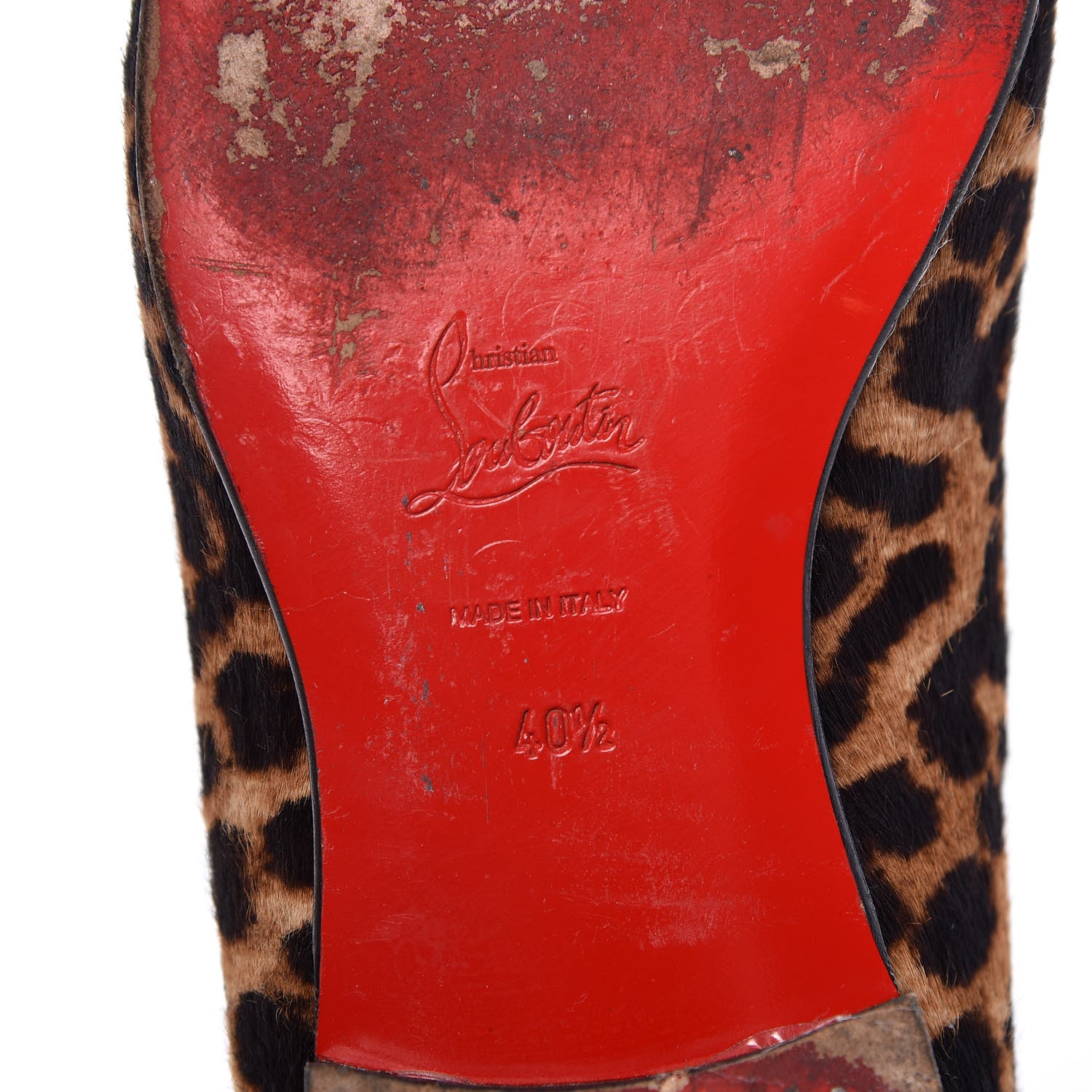 Christian Louboutin Pony Hair Print Spikes Mens Intern Flat Loafers 40.5 Leopard Black 9 of 18