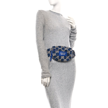 Gucci Recycled Polyester Monogram Jumbo GG Belt Bag Blue 2 of 10