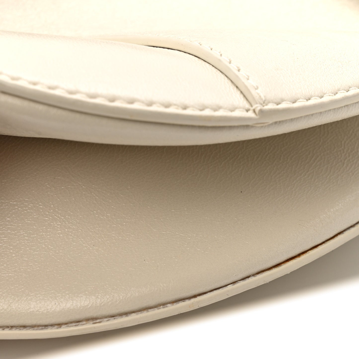 Crinkled Patent Lambskin Studded Saddle Bag With Strap Latte