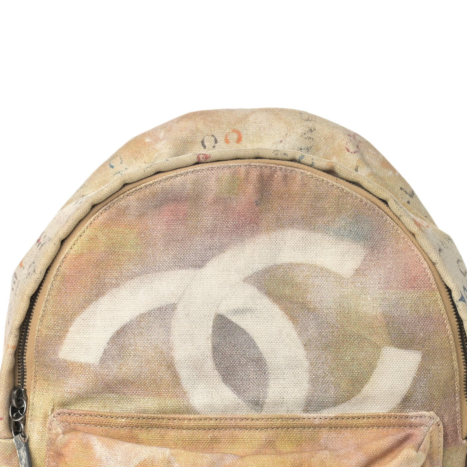 Chanel Graffiti Printed Canvas Medium Backpack Beige 8 of 10