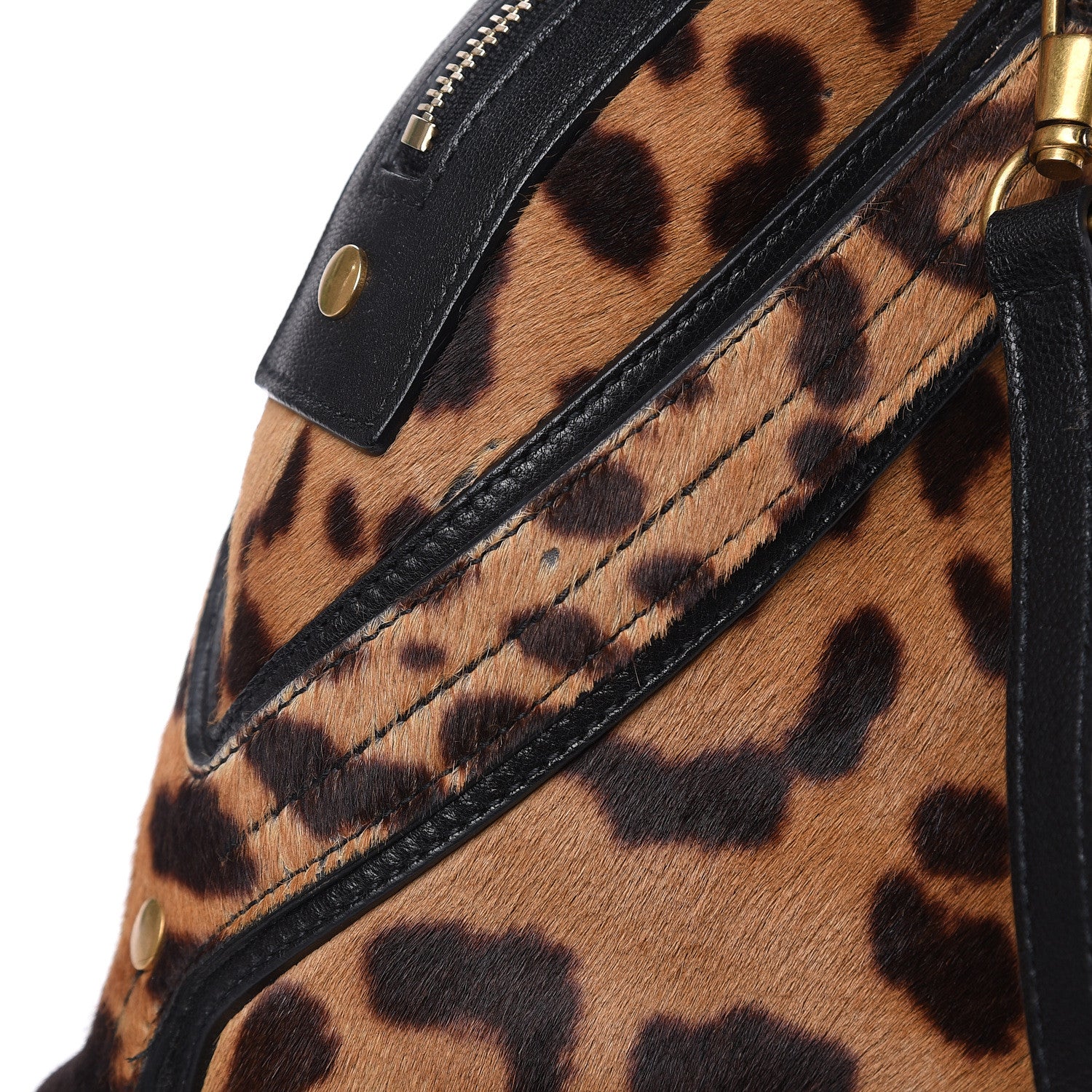 Saint Laurent Calf Hair Leopard Print Large Fauve Black 11 of 12