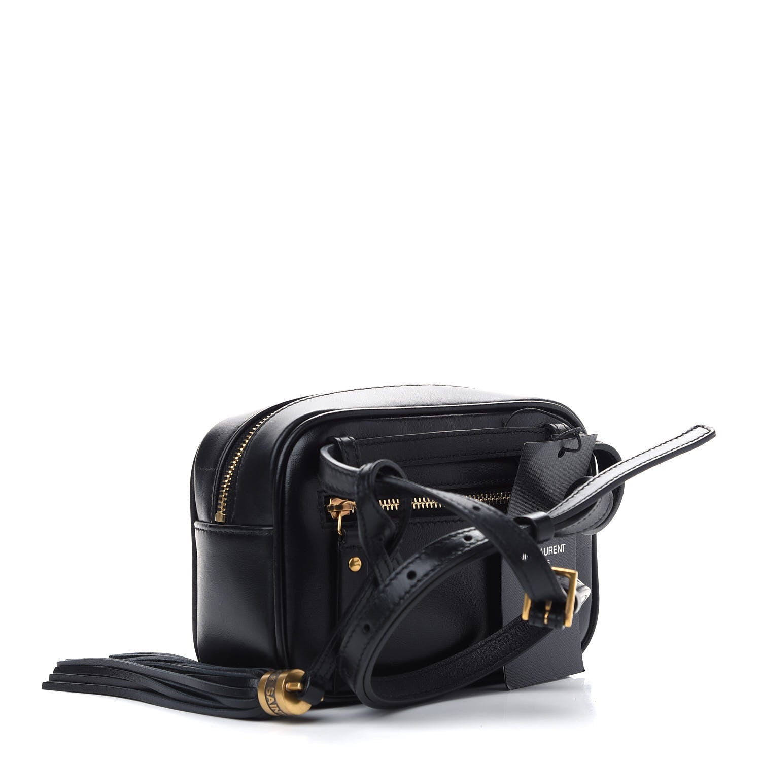 Saint Laurent Raffia Canvas Monogram Lou Heart Belt Bag Beige Black 3 of 9