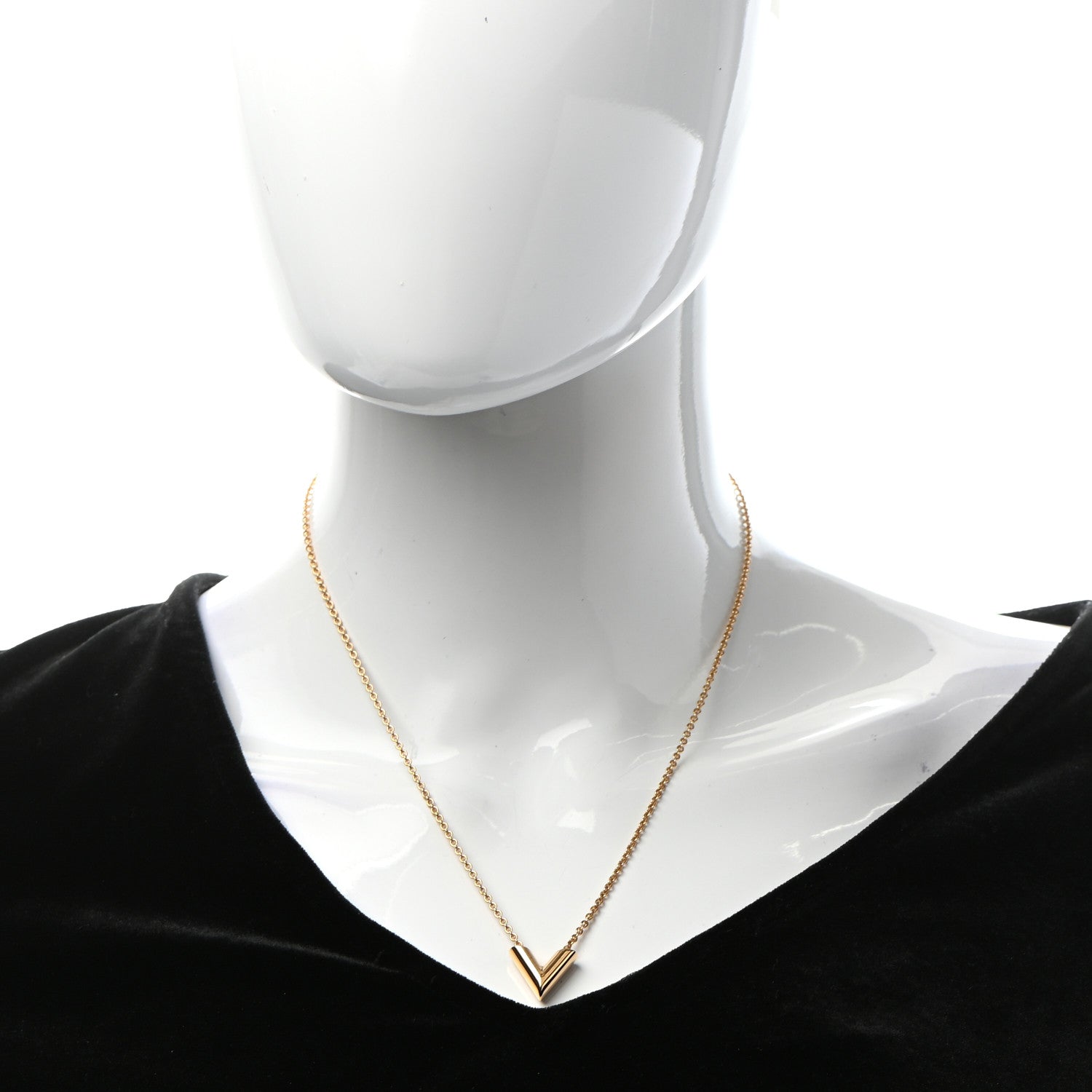 Louis Vuitton Essential V Necklace Gold 2 of 7