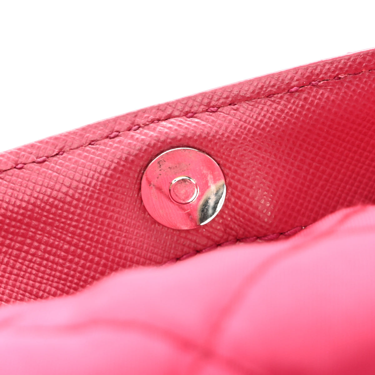 Tessuto Nylon Impuntura Flap Chain Bag Ibisco