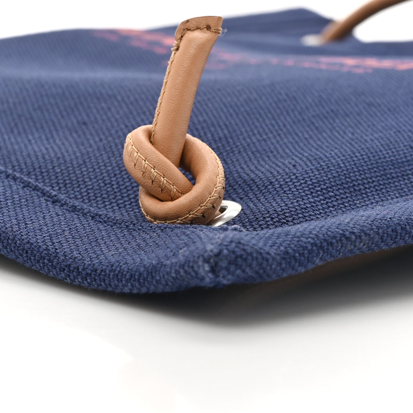 Linen Calfskin Rive Gauche Backpack Blue Rouge Eros