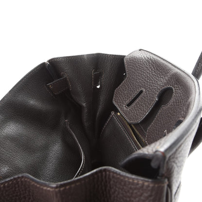 Hermes Taurillon Clemence Birkin 30 Chocolate 10 of 48