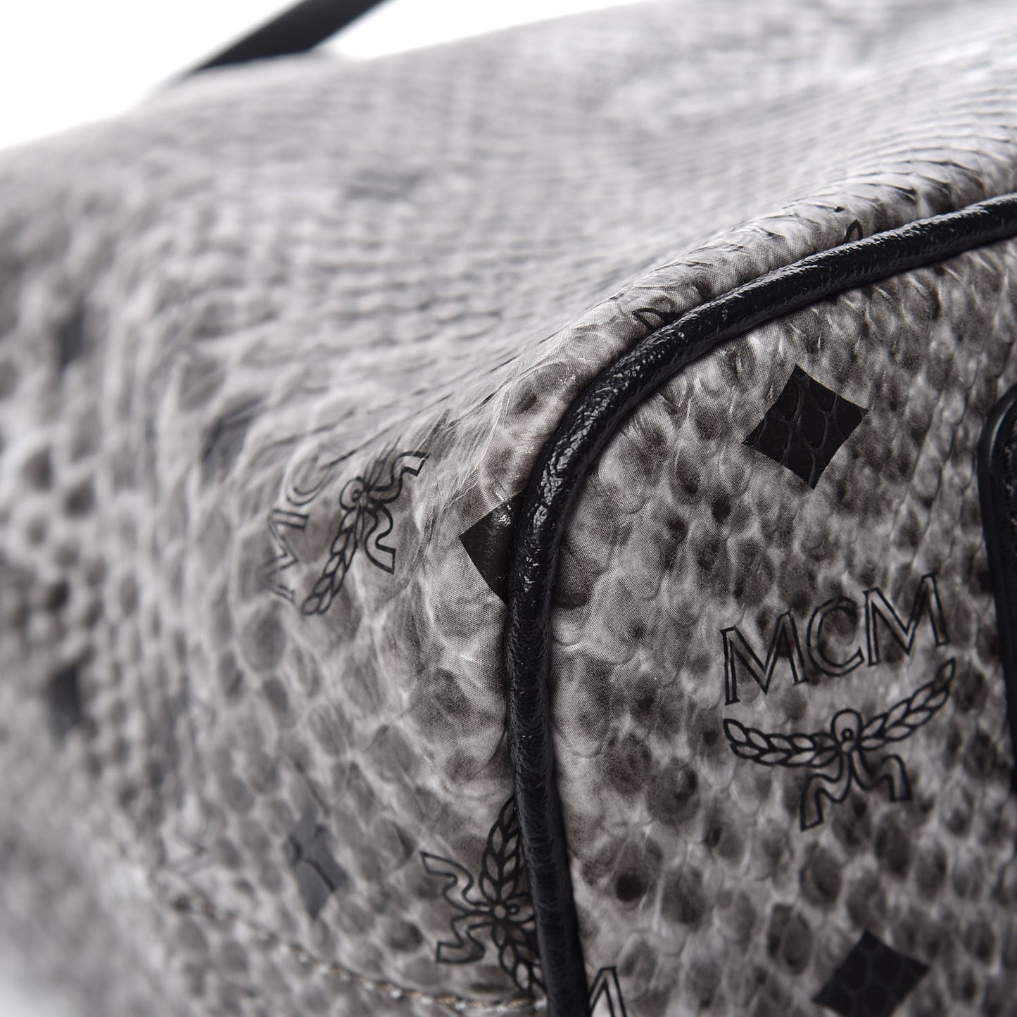 Visetos Snakeskin Embossed Medium Shopper Tote Grey
