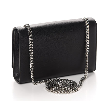 Saint Laurent Grain De Poudre Small Monogram Kate Satchel Black 3 of 10