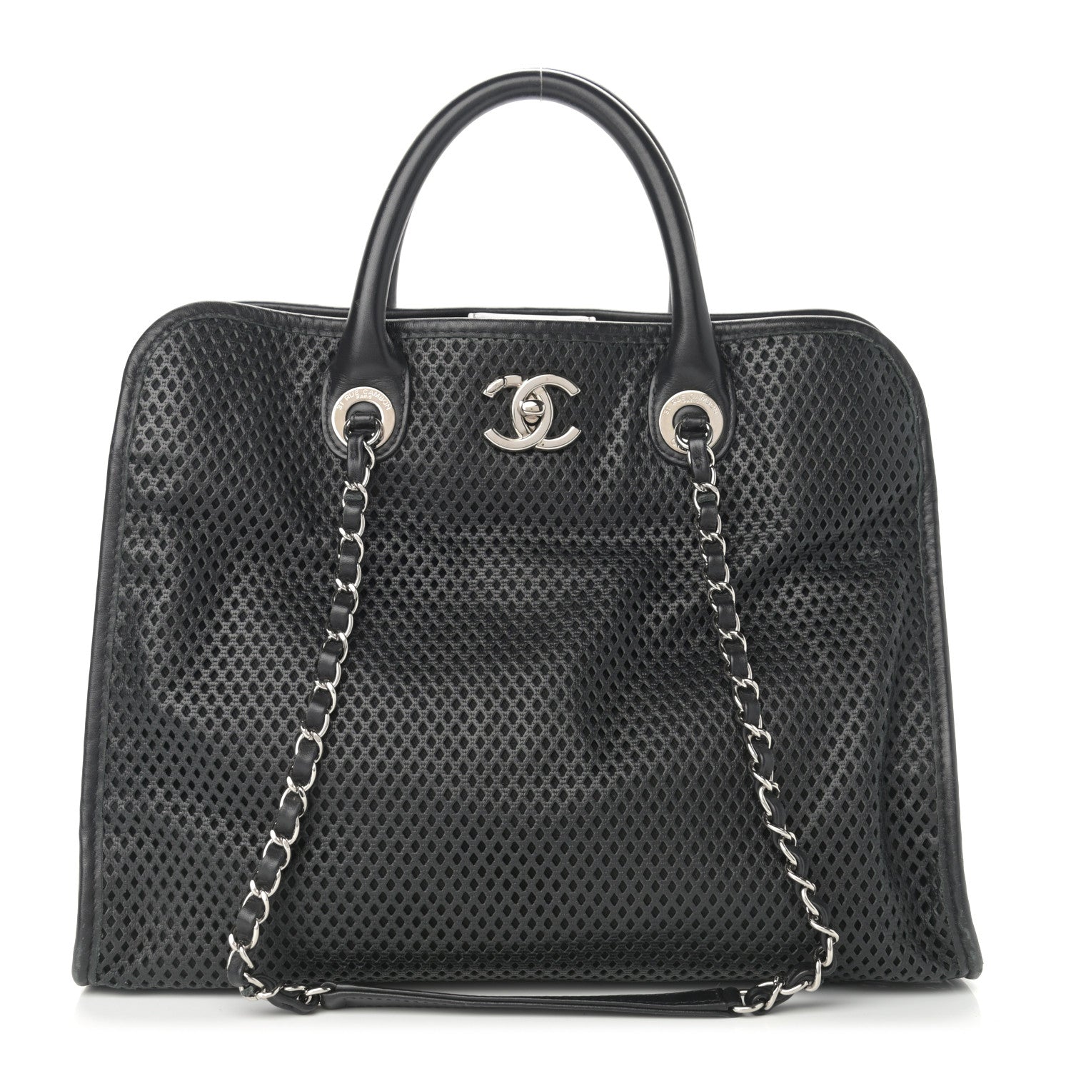 Chanel Calfskin Perforated Up In The Air Tote Black 1 of 13
