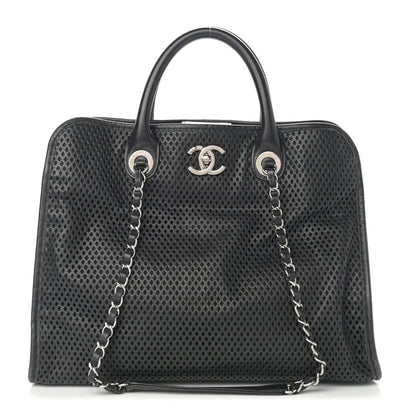 Chanel Calfskin Perforated Up In The Air Tote Black 1 of 13