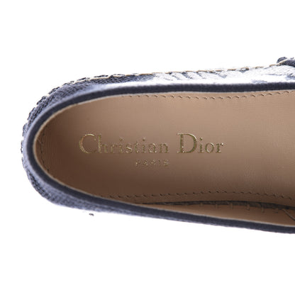Christian Dior Canvas Tie and Dior Embroidered Granville 15mm Espadrilles 37.5 Denim 7 of 8