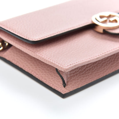 Gucci Dollar Calfskin Interlocking G Chain Wallet Soft Pink 7 of 9