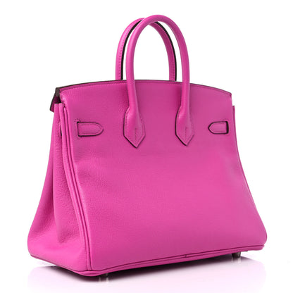 Hermes Taurillon Novillo Verso Birkin 25 Magnolia Rouge Casaque 3 of 11