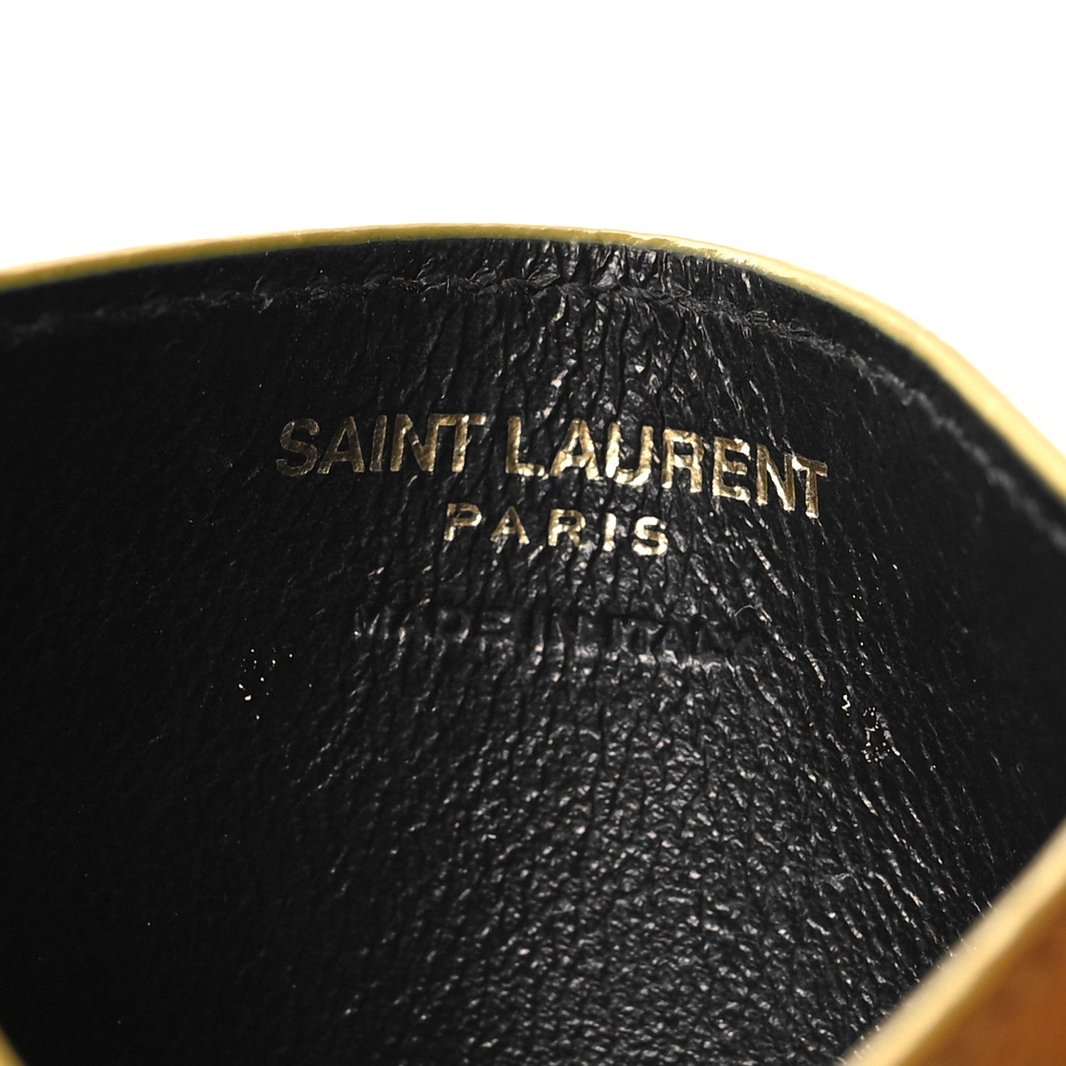 Saint Laurent Grain De Poudre Matelasse Chevron Monogram Credit Card Case Light Chartreuse 6 of 7