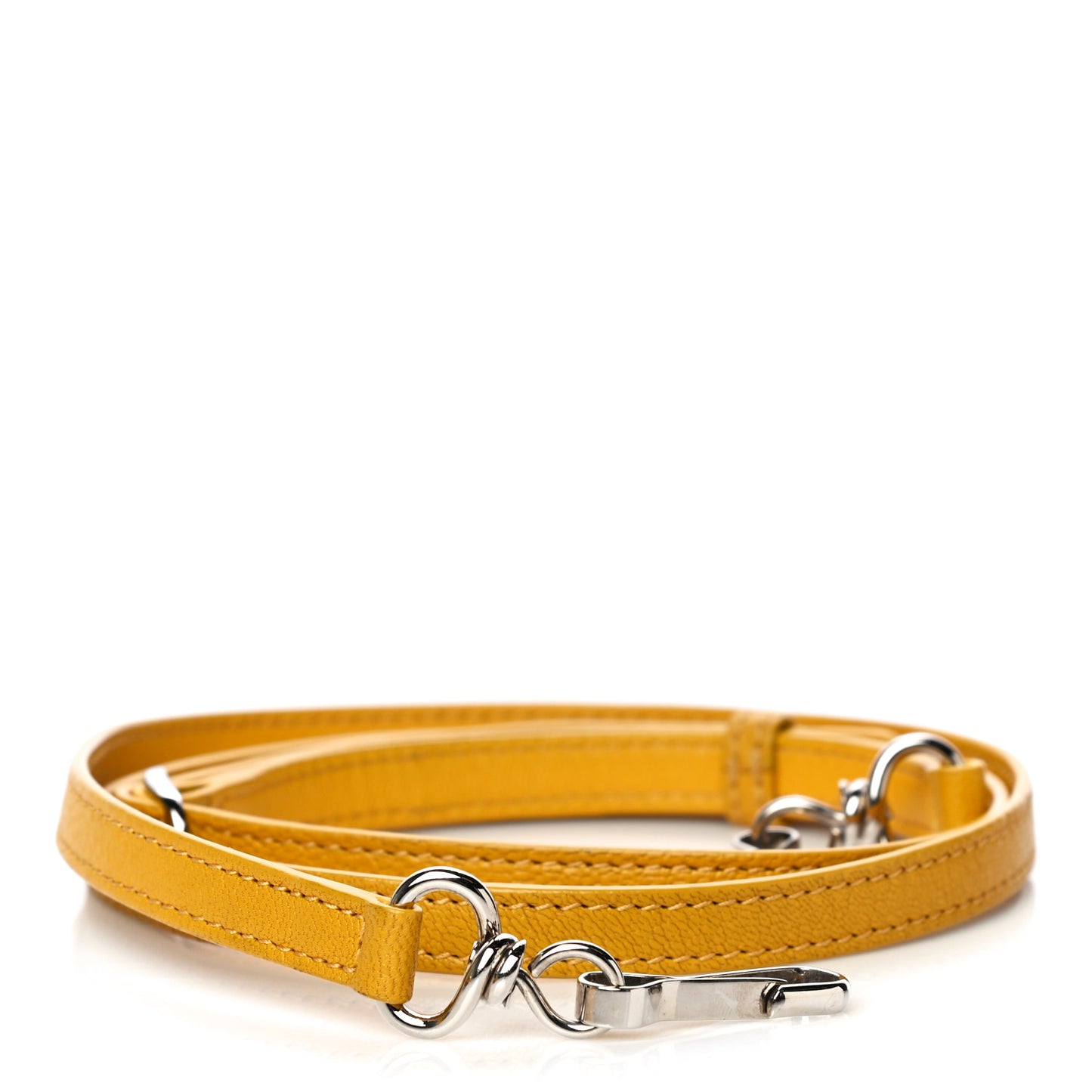 Chevre Silver Metallic Edge Hardware Nano City Jaune Epi