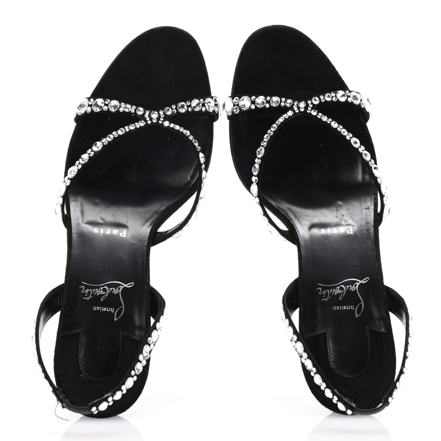 Veau Velours Strass Emilie 85 Sandals 41  Black