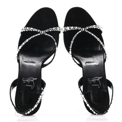 Christian Louboutin Veau Velours Strass Emilie 85 Sandals 41  Black 2 of 11