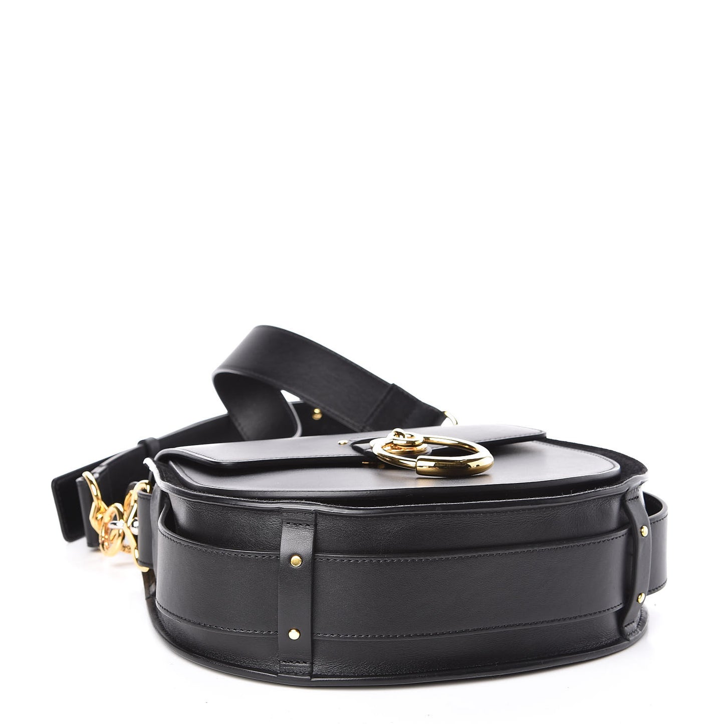 Calfskin Suede Large Tess Bag Black