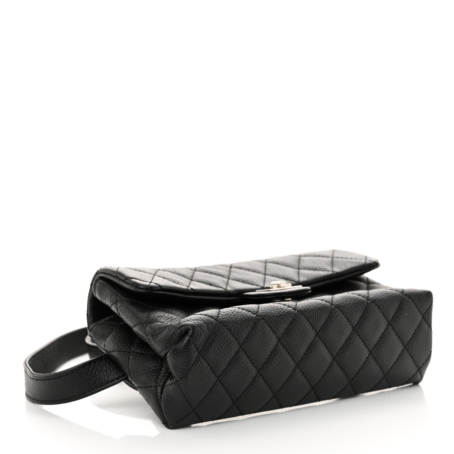 Chanel Grained Calfskin Quilted 2.55 Reissue Flap Belt Bag Clutch  Black 4 of 12