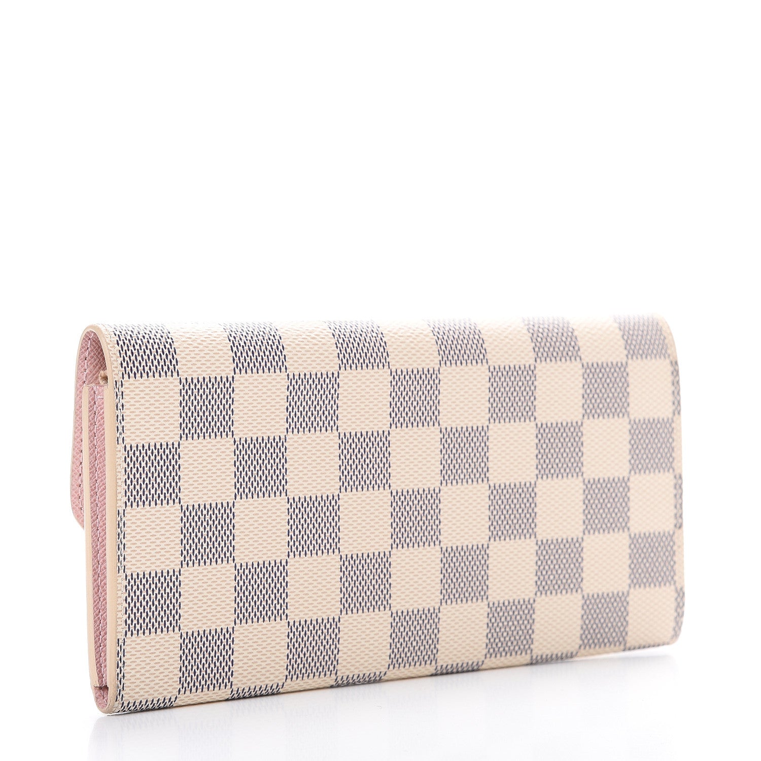 Louis Vuitton Damier Azur Emilie Wallet Rose Ballerine 2 of 9