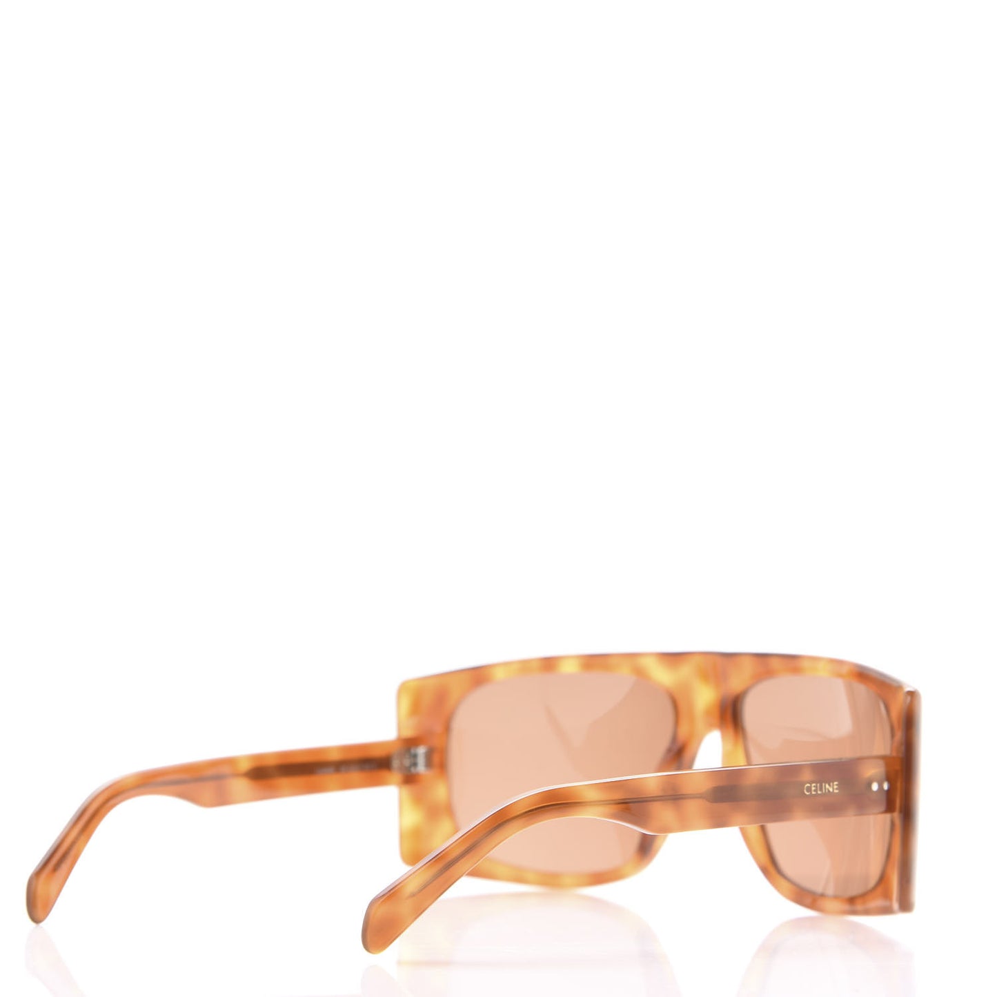 Acetate Curved Flat Top Rectangular Sunglasses CL40089I Brown