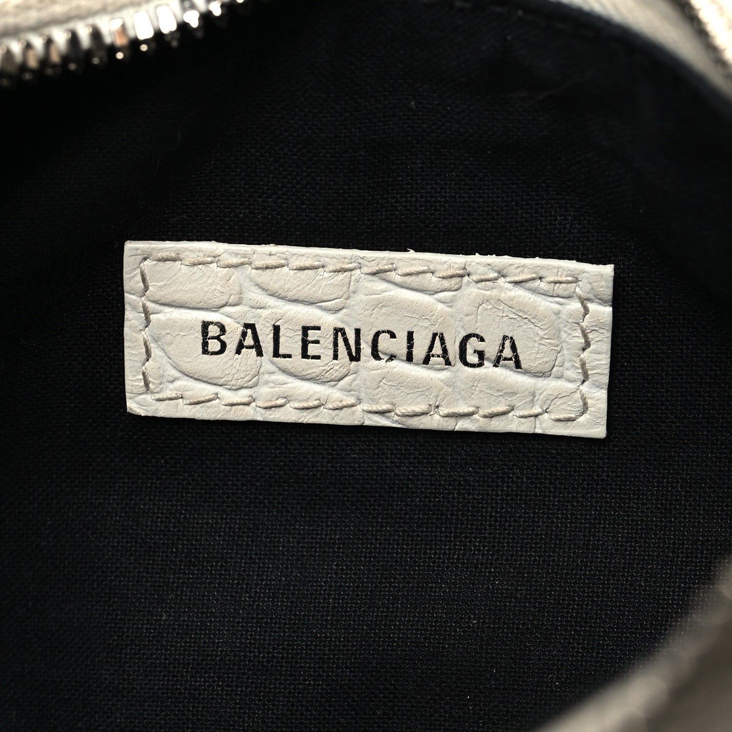 Balenciaga Extra Supple Calfskin Crocodile Embossed Le Cagole Shoulder Bag XS White 8 of 15