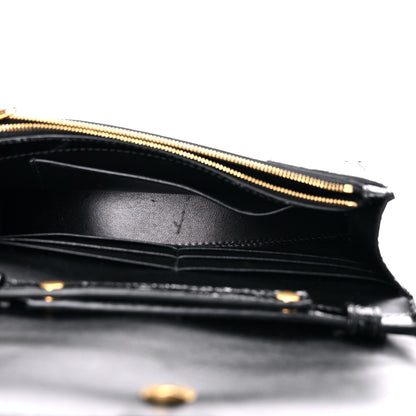 Balenciaga Shiny Calfskin Crocodile Embossed Hourglass Chain Bag Black 4 of 13