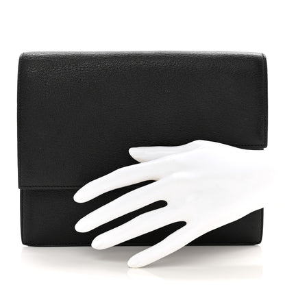Hermes Chevre Mysore Verrou Clutch Black 2 of 14