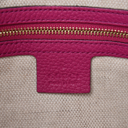 Gucci Pebbled Calfskin Small Soho Top Handle Bag Bright Bougainvillea 7 of 12