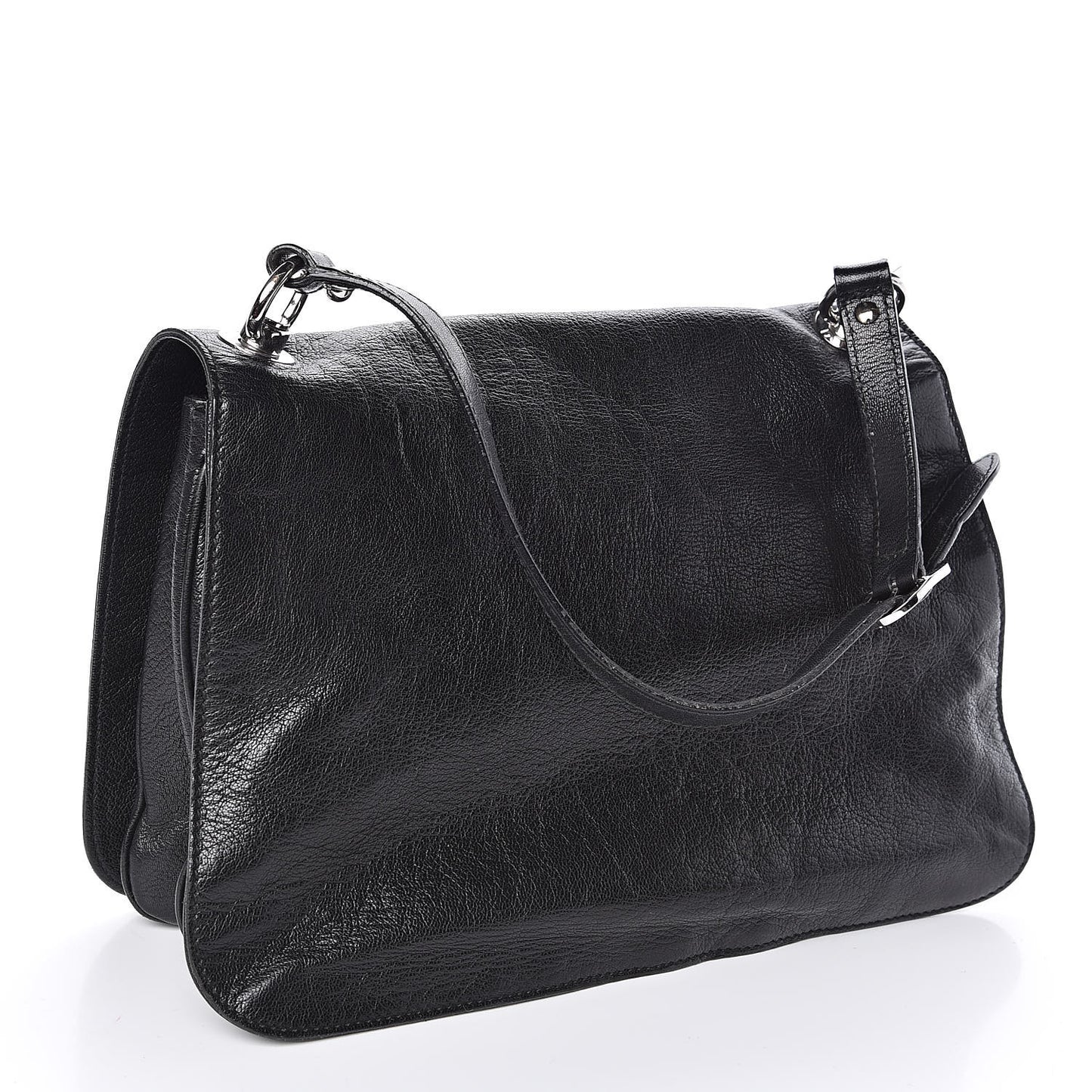 Calfskin Blondie Medium Shoulder Flap Black