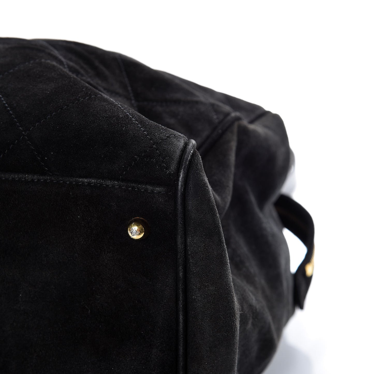 Suede Quilted XL Weekender Bag Black