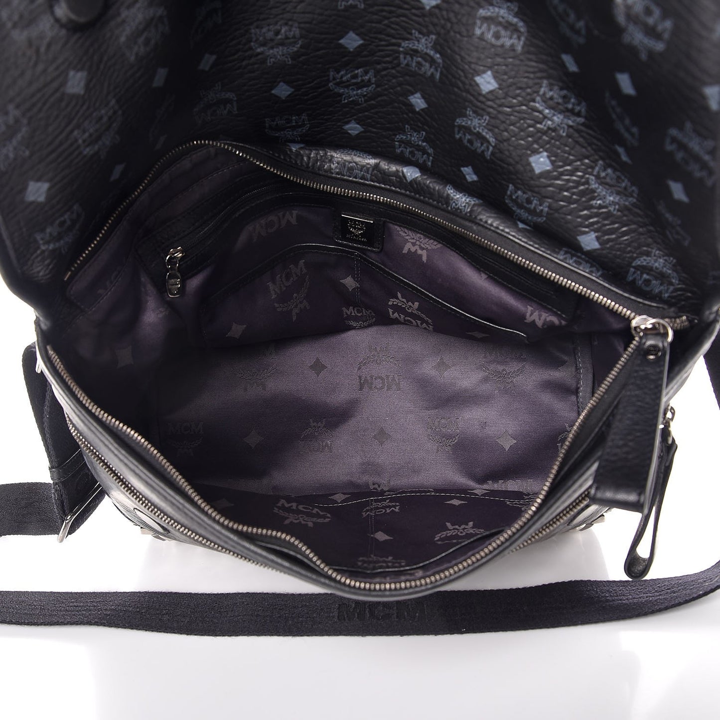 Visetos Studded Messenger Black