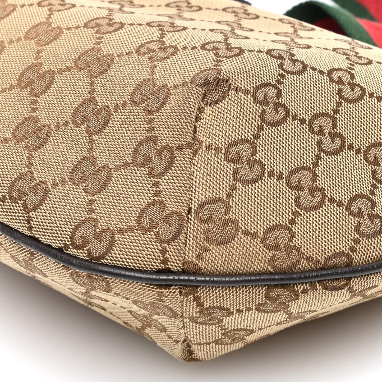 Monogram Web Medium Half Moon Hobo Dark Brown