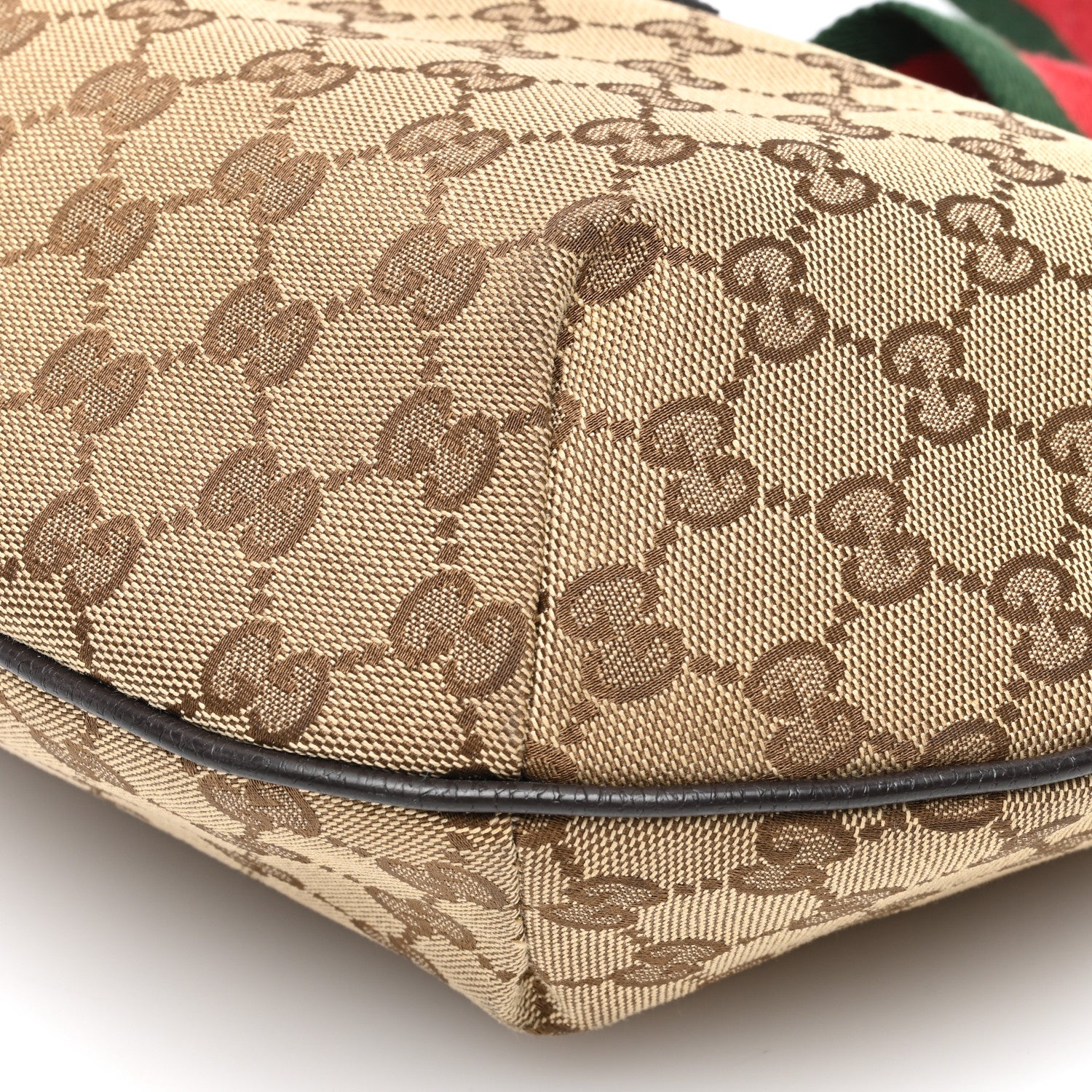Gucci Monogram Web Medium Half Moon Hobo Dark Brown 10 of 10