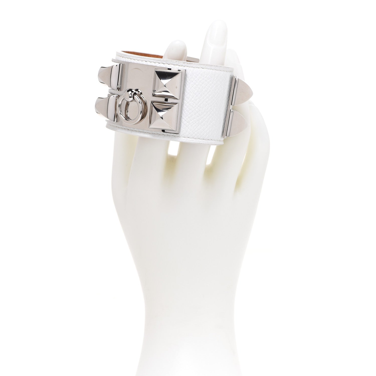 Hermes Epsom Collier de Chien CDC Bracelet S White 2 of 7