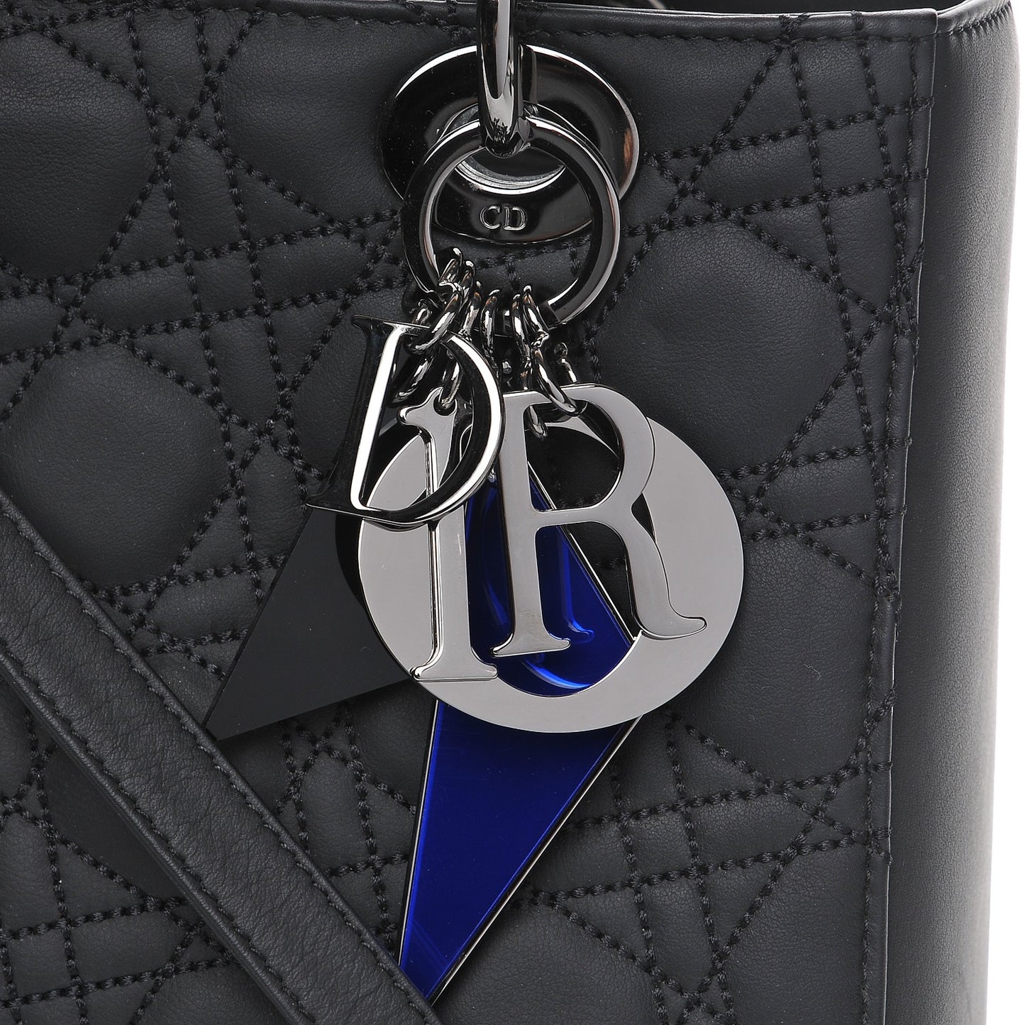 Calfskin Cannage Medium Anselm Reyle Lady Dior Matte Black