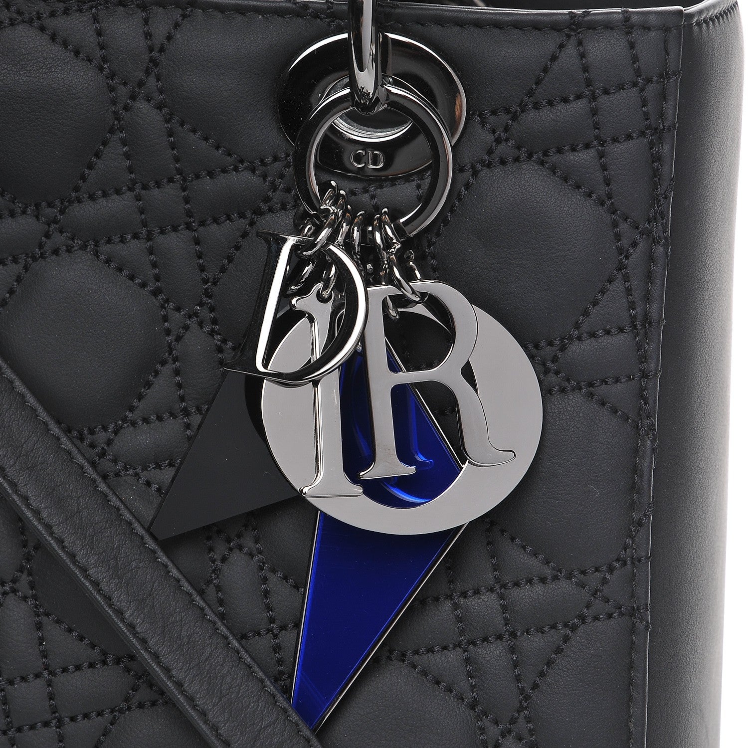 Christian Dior Calfskin Cannage Medium Anselm Reyle Lady Dior Matte Black 9 of 10
