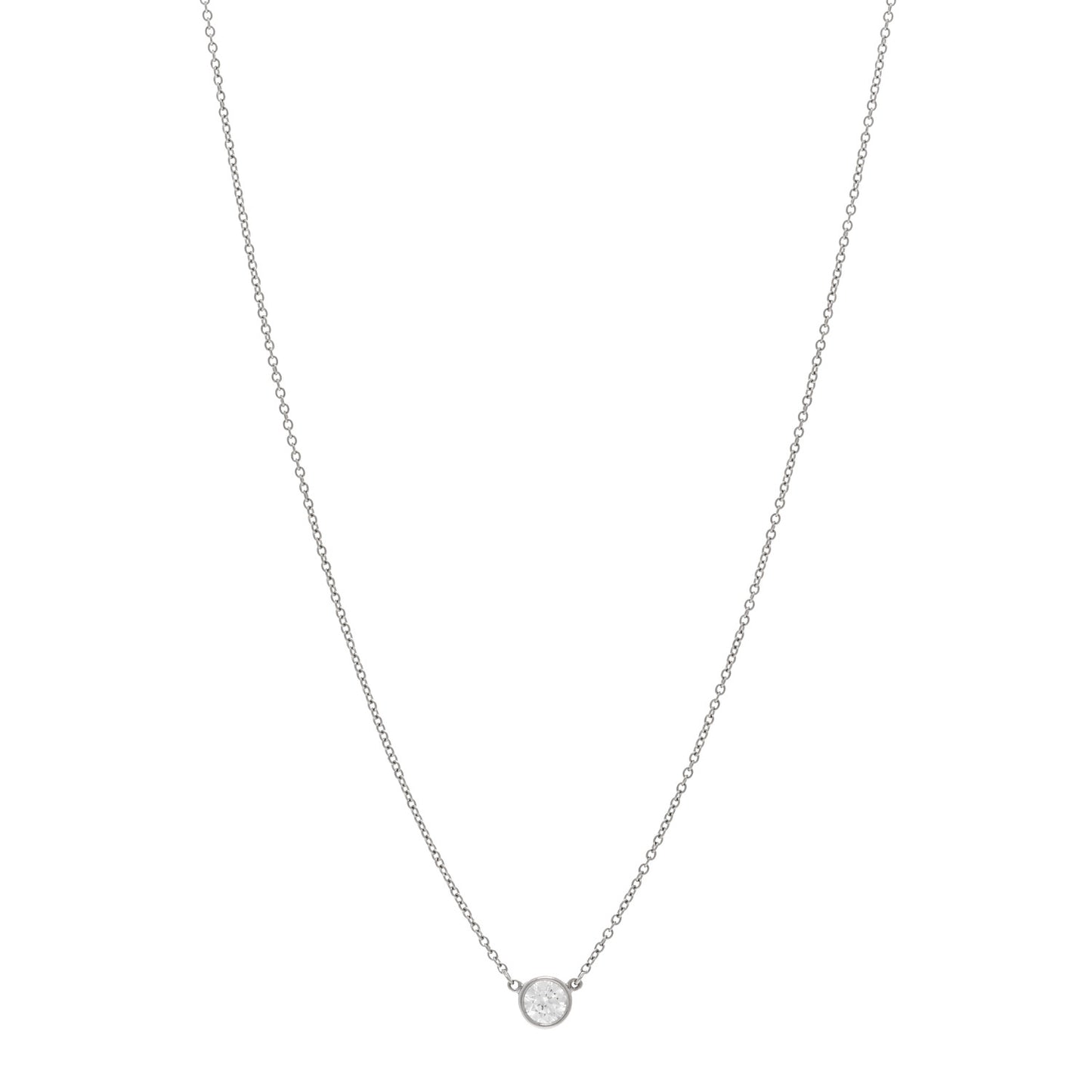 Platinum Diamond .37ct Elsa Peretti Diamonds by the Yard Pendant Necklace