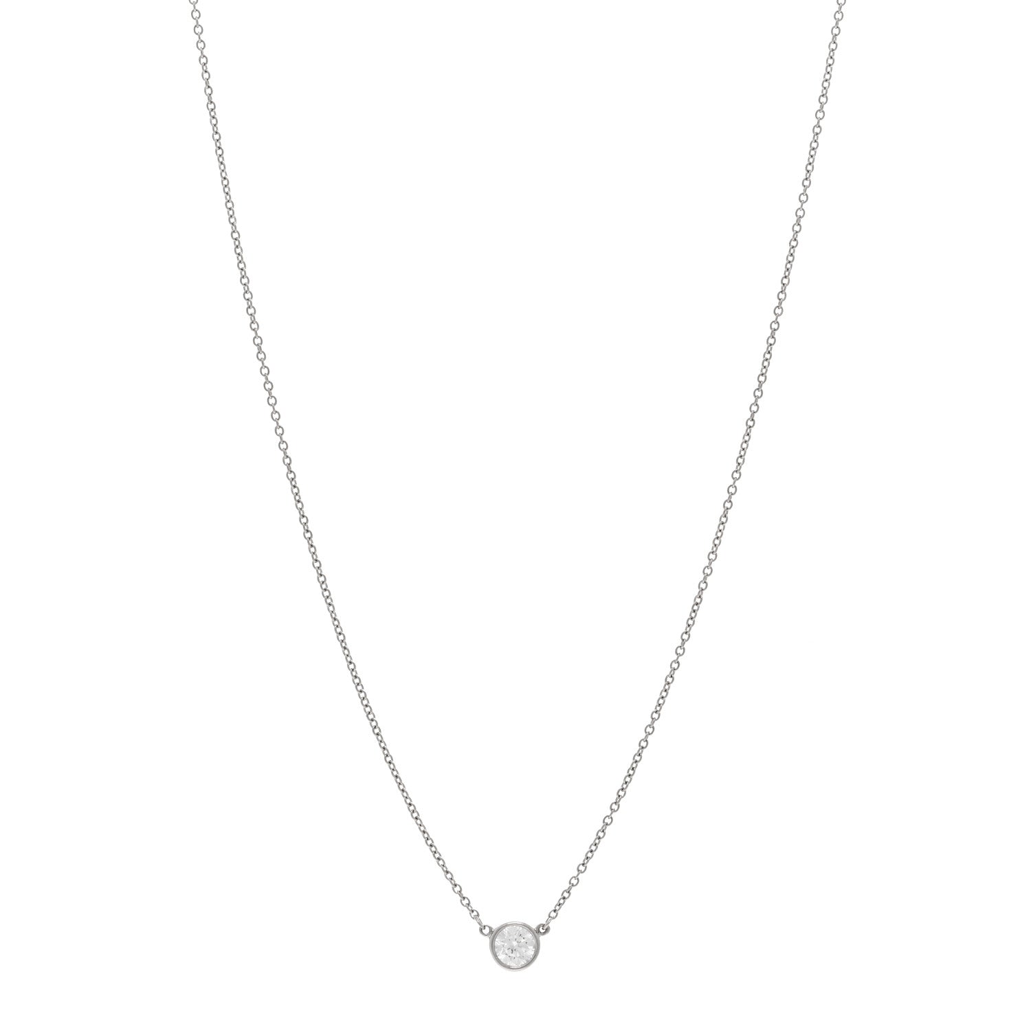 Tiffany Platinum Diamond .37ct Elsa Peretti Diamonds by the Yard Pendant Necklace 1 of 4